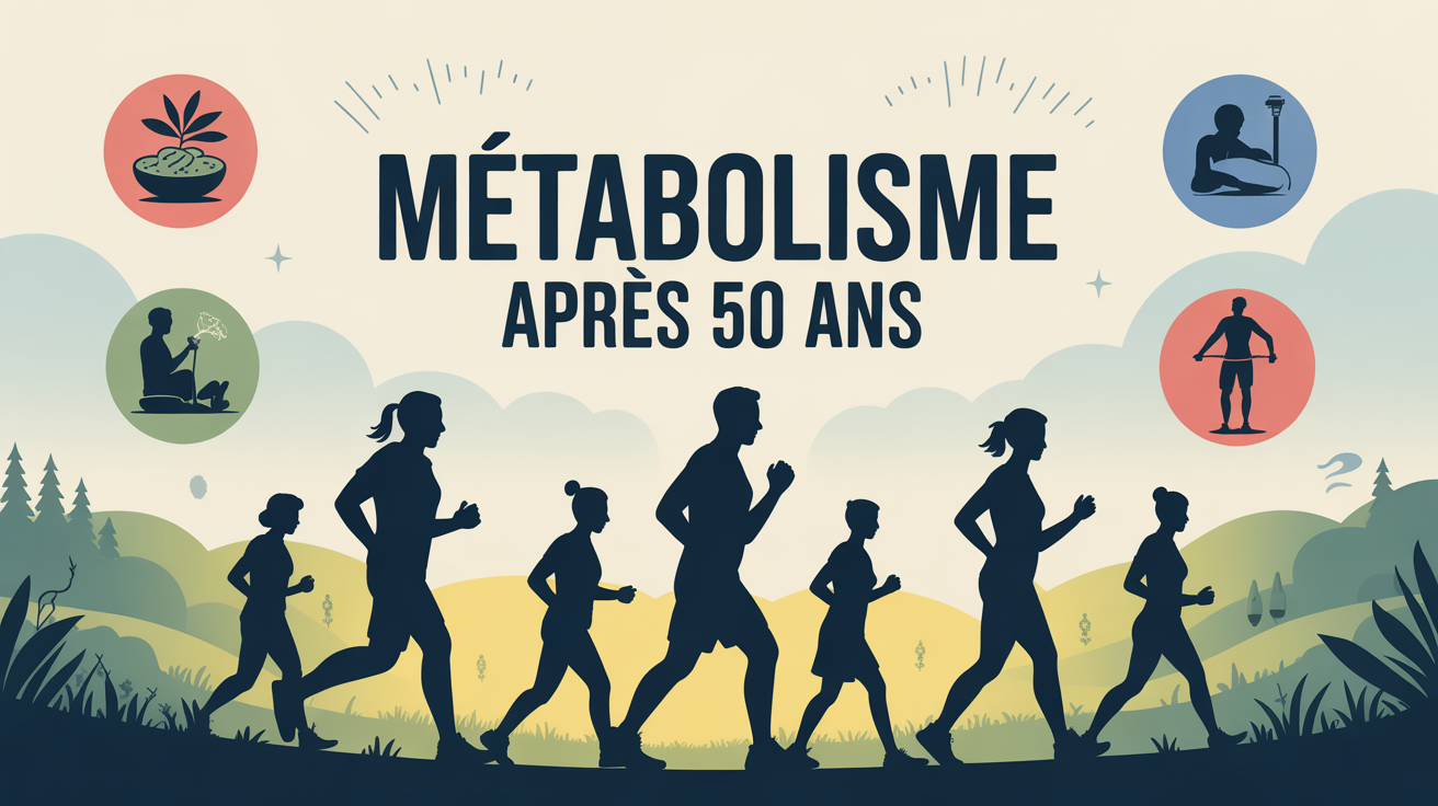 illustration adultes 50 ans metabolisme alimentation sport sommeil