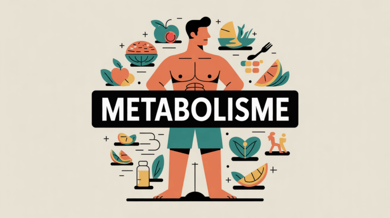illustration metabolisme homme engrenages alimentation activite