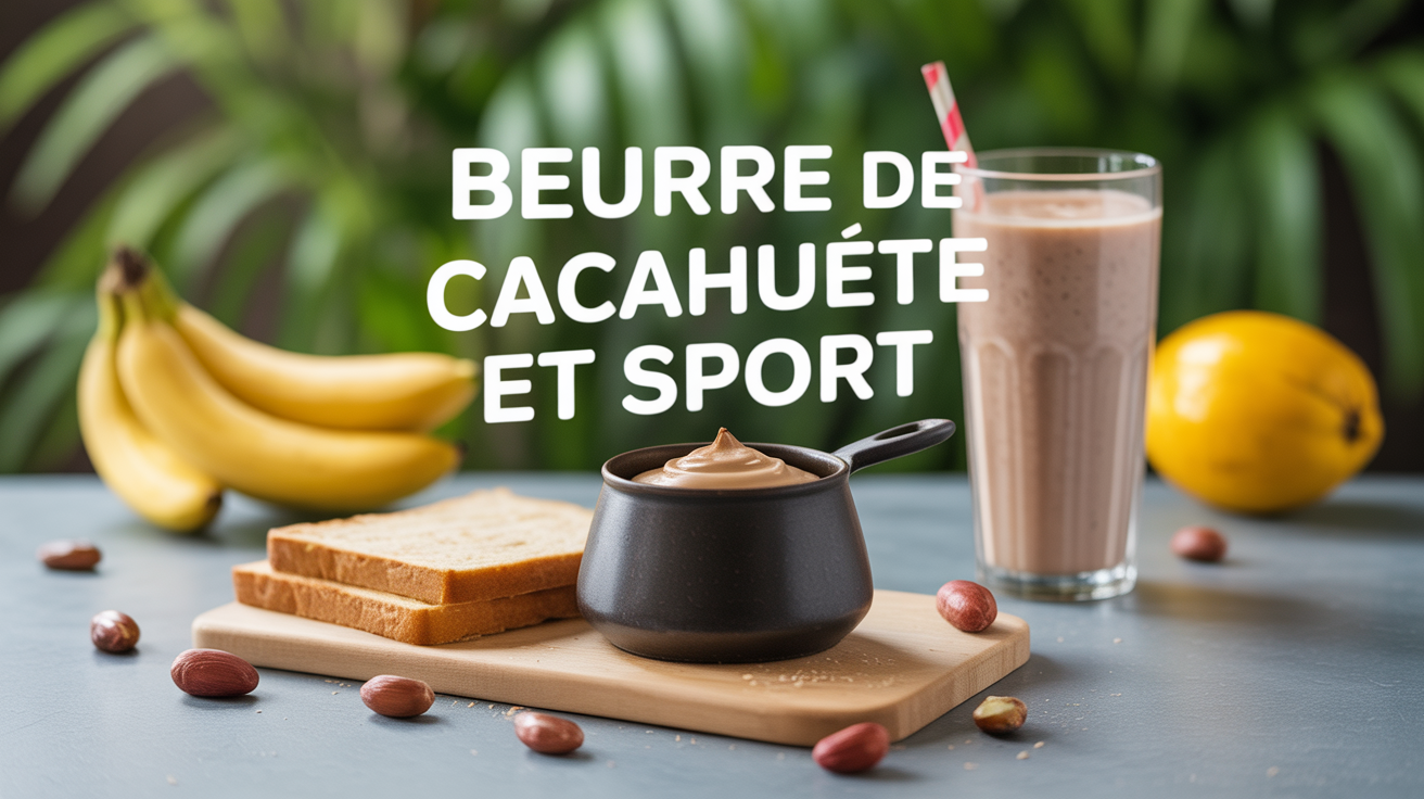 beurre de cacahuete avec tartine smoothie et haltères