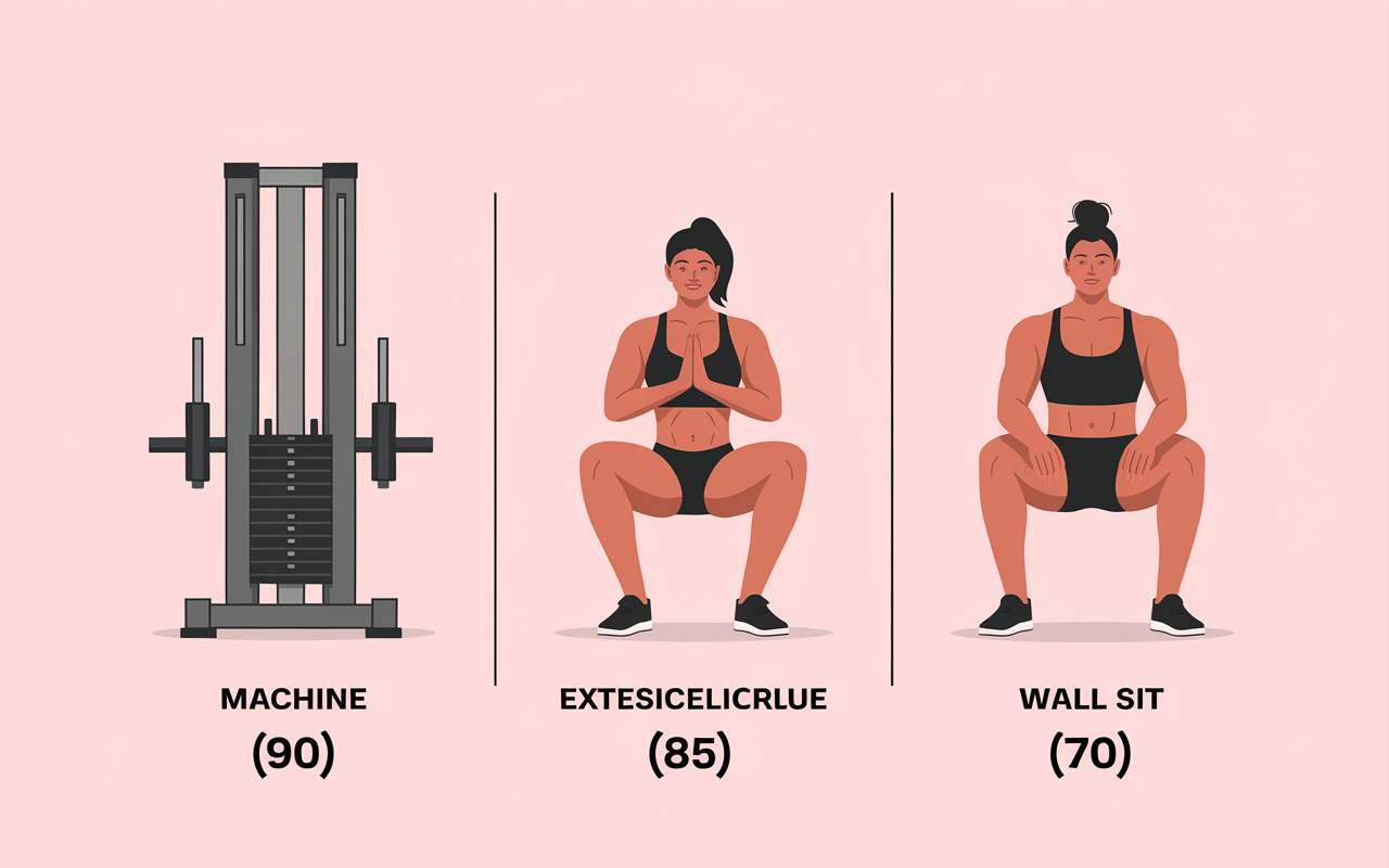 activation quadriceps machine vs exercices maison