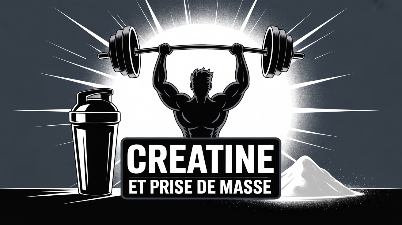 creatine prise de masse image d'une silhouette musclée nourrie au shaker