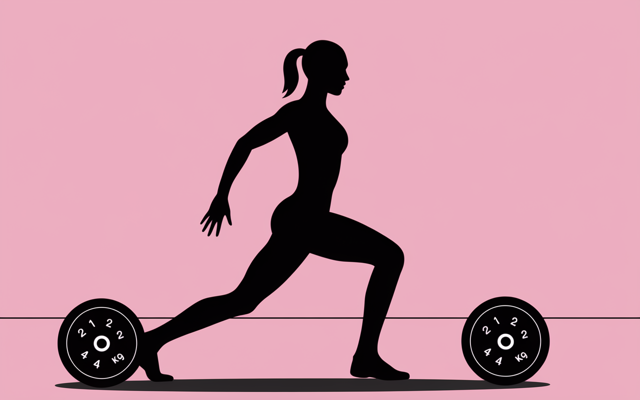 fente avant haltères jambes alignées technique