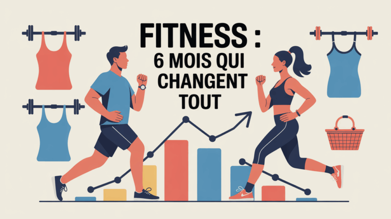 silhouette homme femme sur graphique progression fitness 6 mois