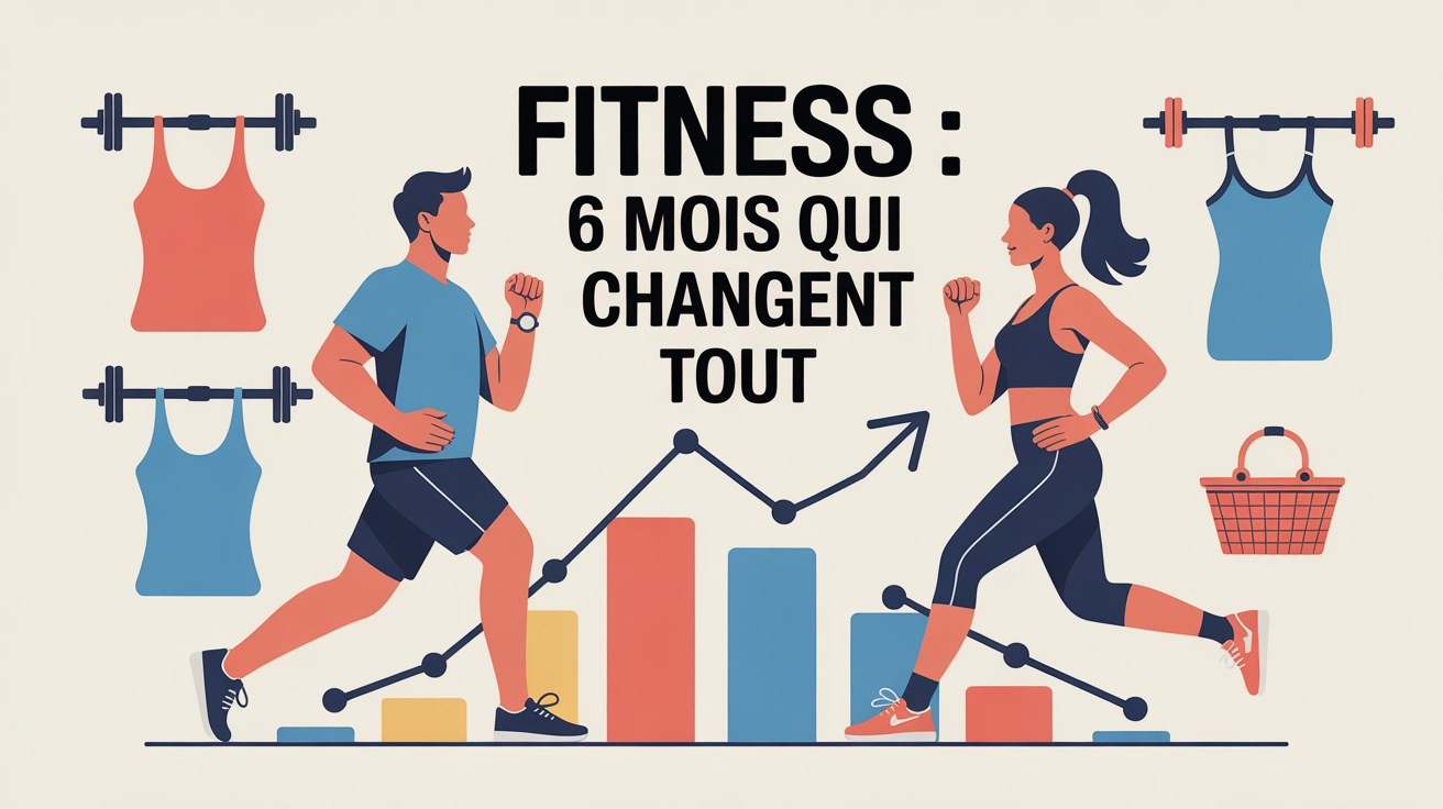 silhouette homme femme sur graphique progression fitness 6 mois