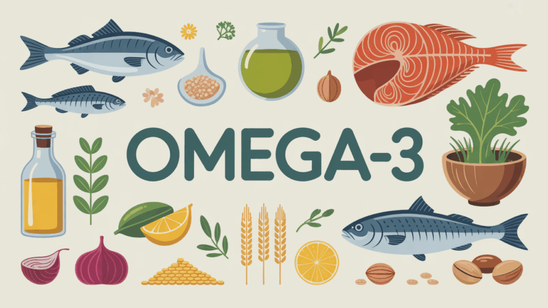 Nature morte omega 3 poissons huiles graines noix