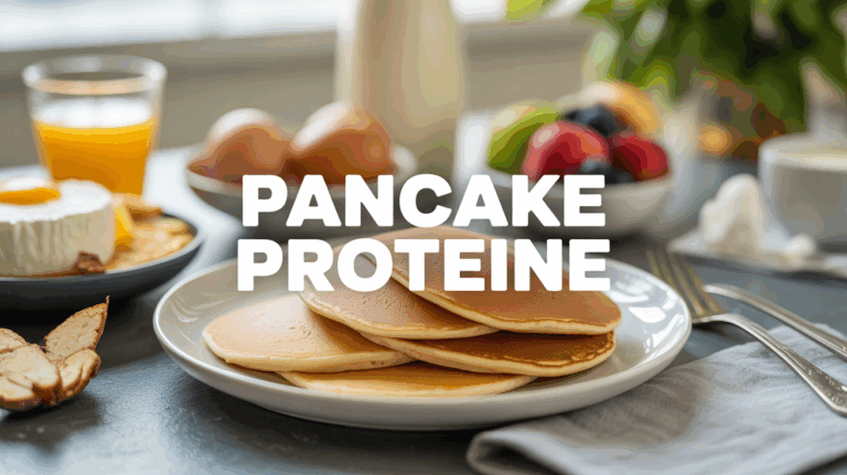 Plateau pancakes proteine flocons avoine fruits frais