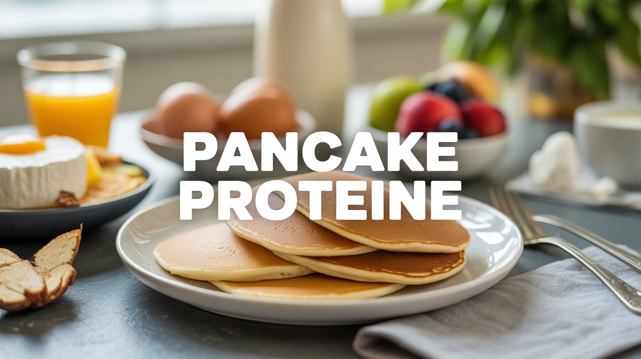 Plateau pancakes proteine flocons avoine fruits frais
