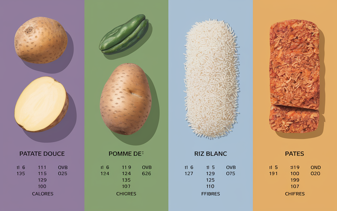 tableau nutrition patate douce calorie IG fibres