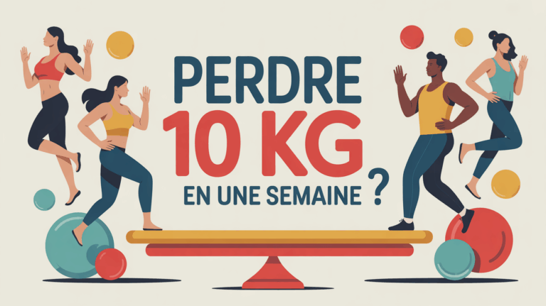 Illustration balance et silhouettes perte de poids rapide