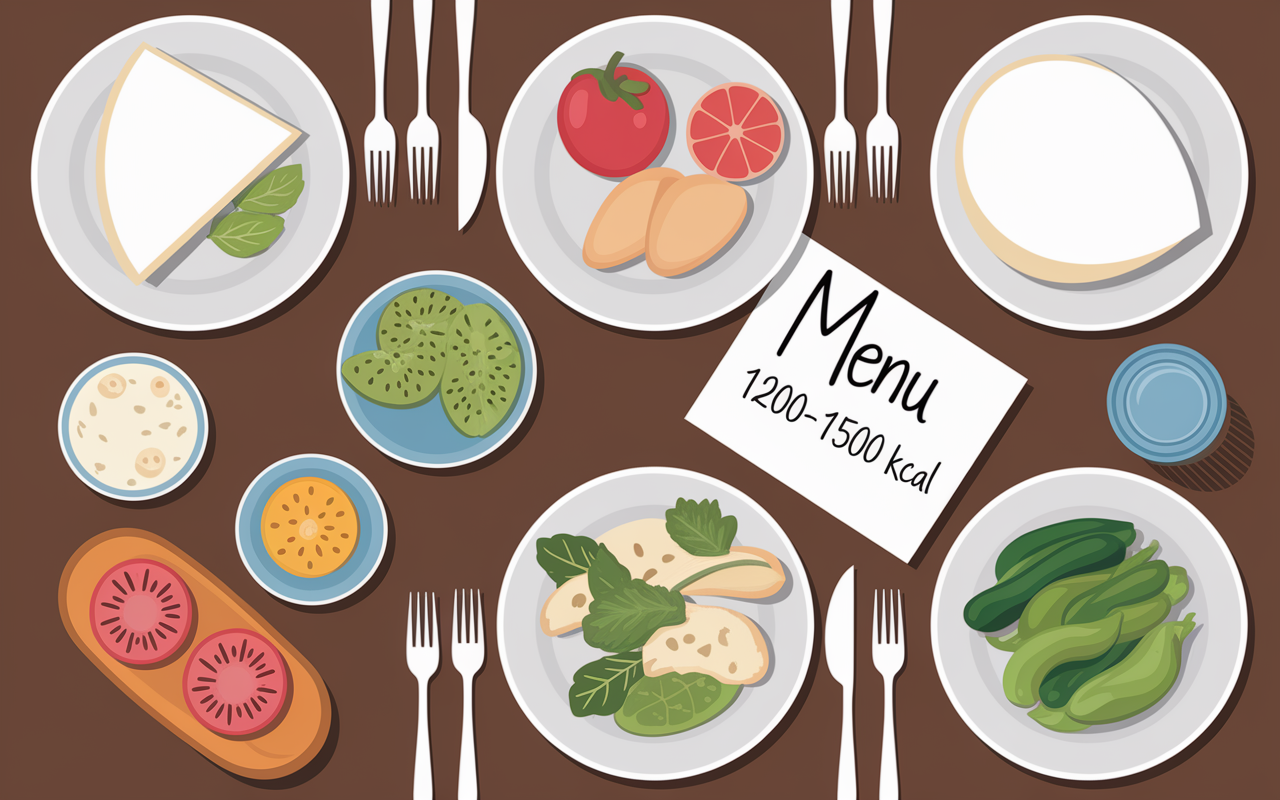 Menu 1200-1500 kcal pour perdre 3 kg en 7 jours