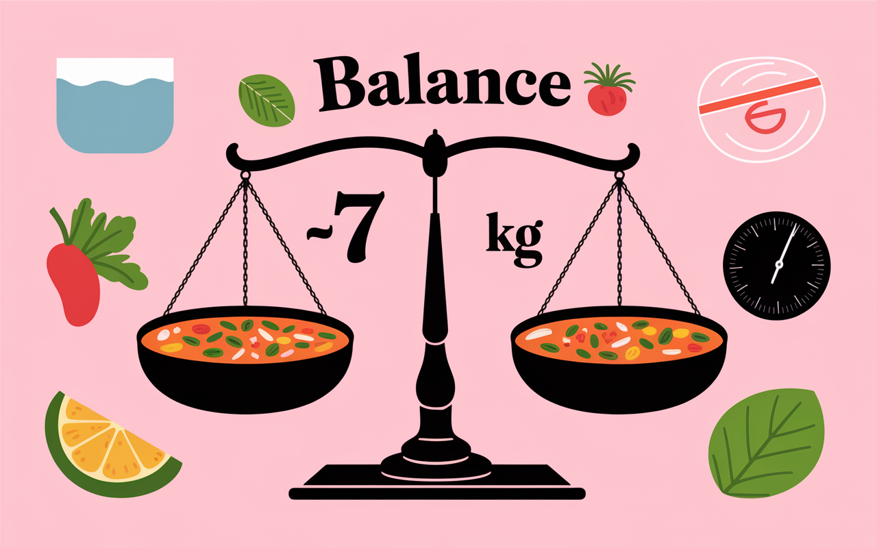 Balance et marmite de soupe brule graisse perte rapide