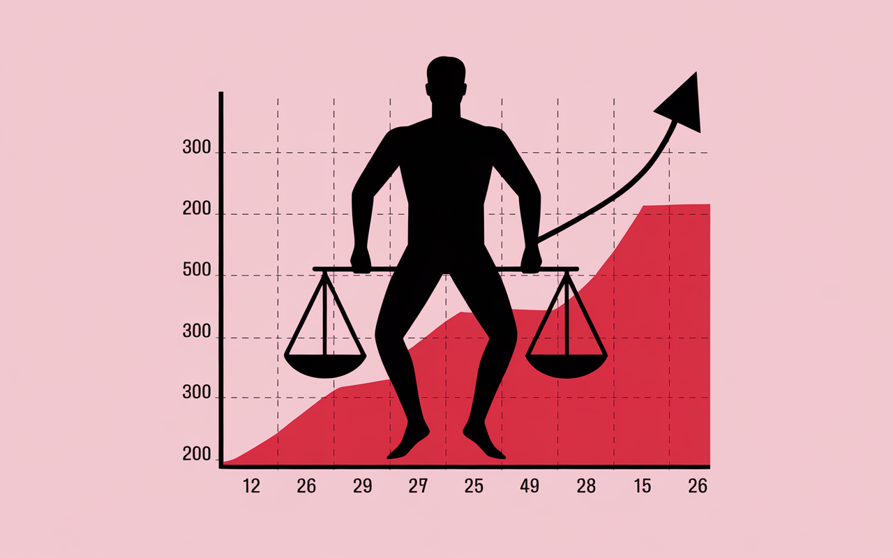 Graphe perte de poids sécurité santé balance silhouettes