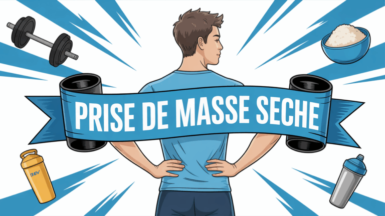 prise de masse sèche jeune homme dos, fond sportif