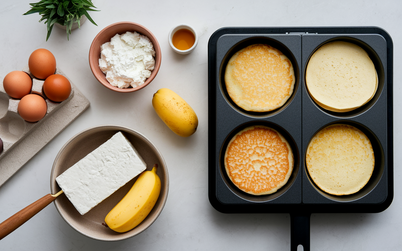 Plan travail ingredients pancakes proteines cuisson
