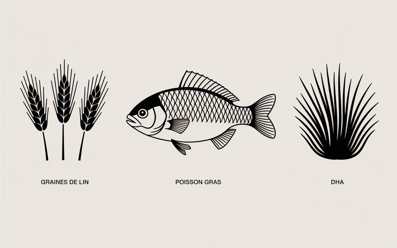 sources omega-3 ALA EPA DHA tableau schema