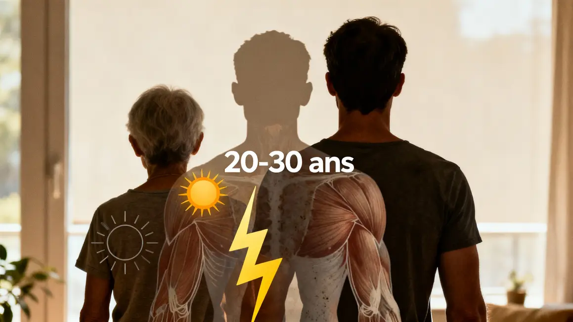 Silhouettes homme différents âges énergie muscles testostérone
