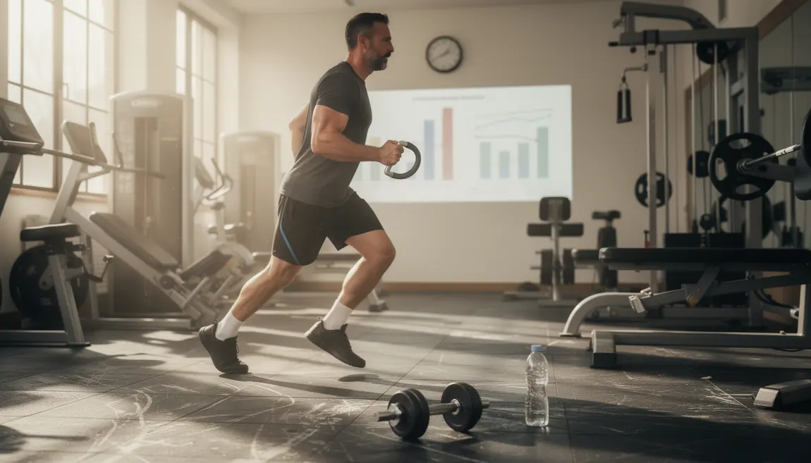 Homme en salle de sport routine metabolisme energie