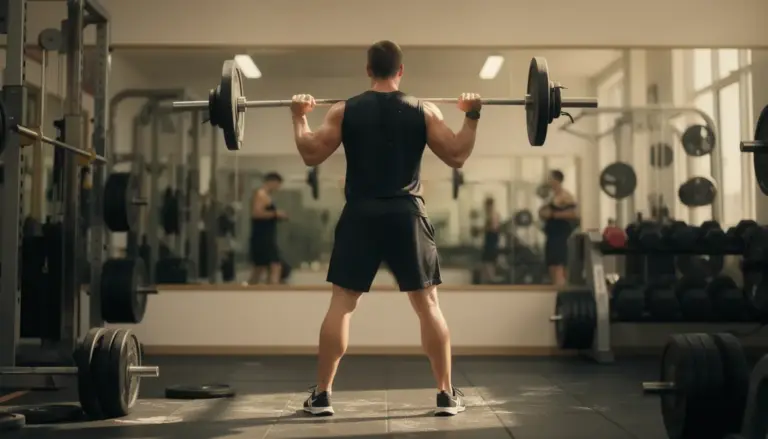 developpe militaire debout salle musculation epaules posture