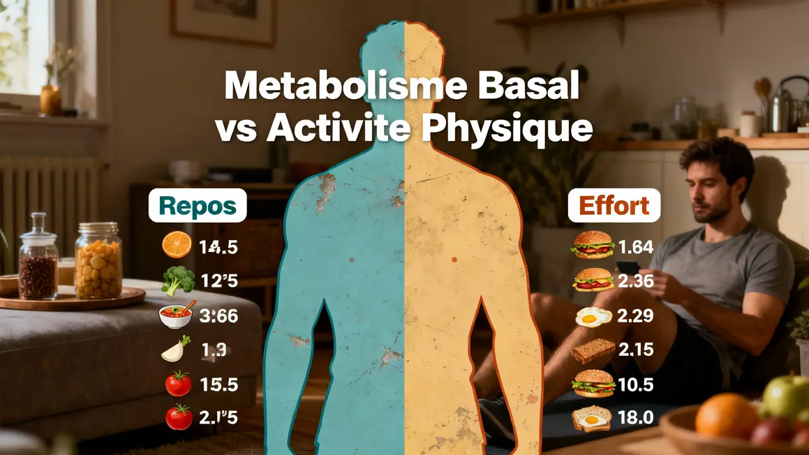 schema metabolisme basal activite physique silhouette masculine