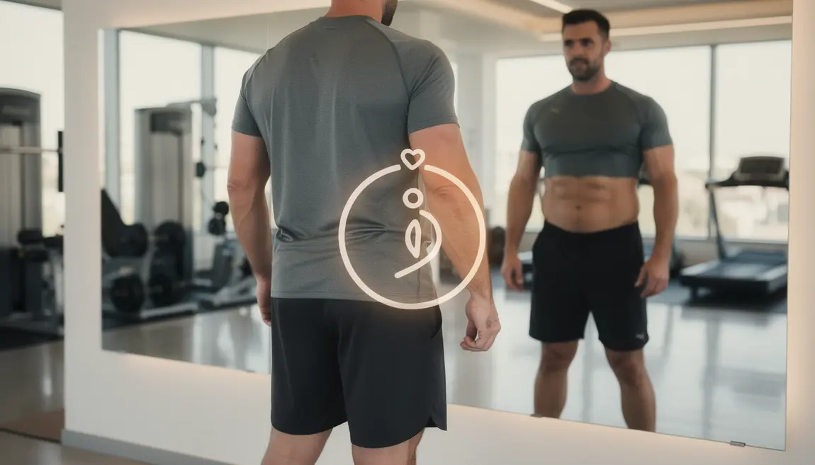 Homme sportif silhouette ventre plat salle
