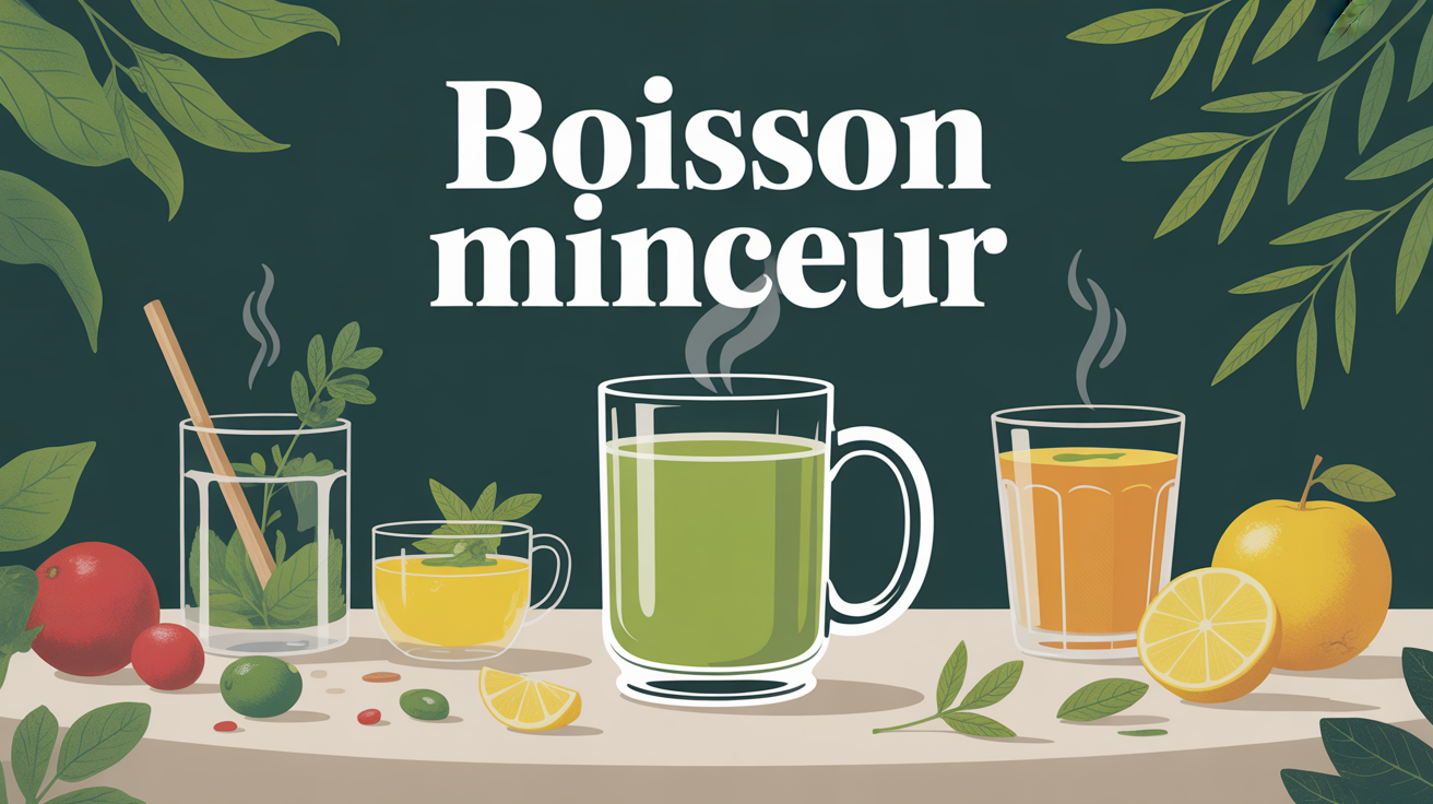Boisson pour perdre du poids the vert infusion citronnee sur table
