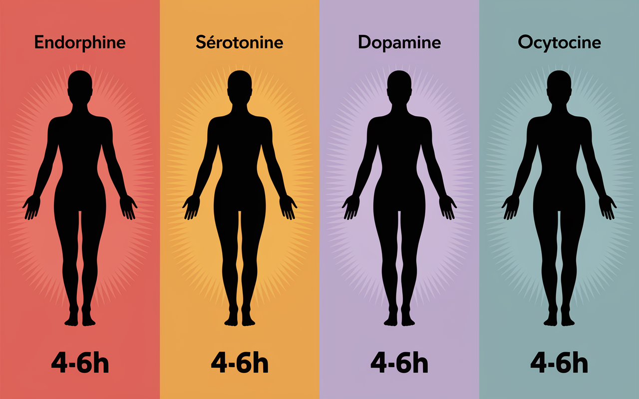 Tableau hormone du bonheur sport 4 hormones