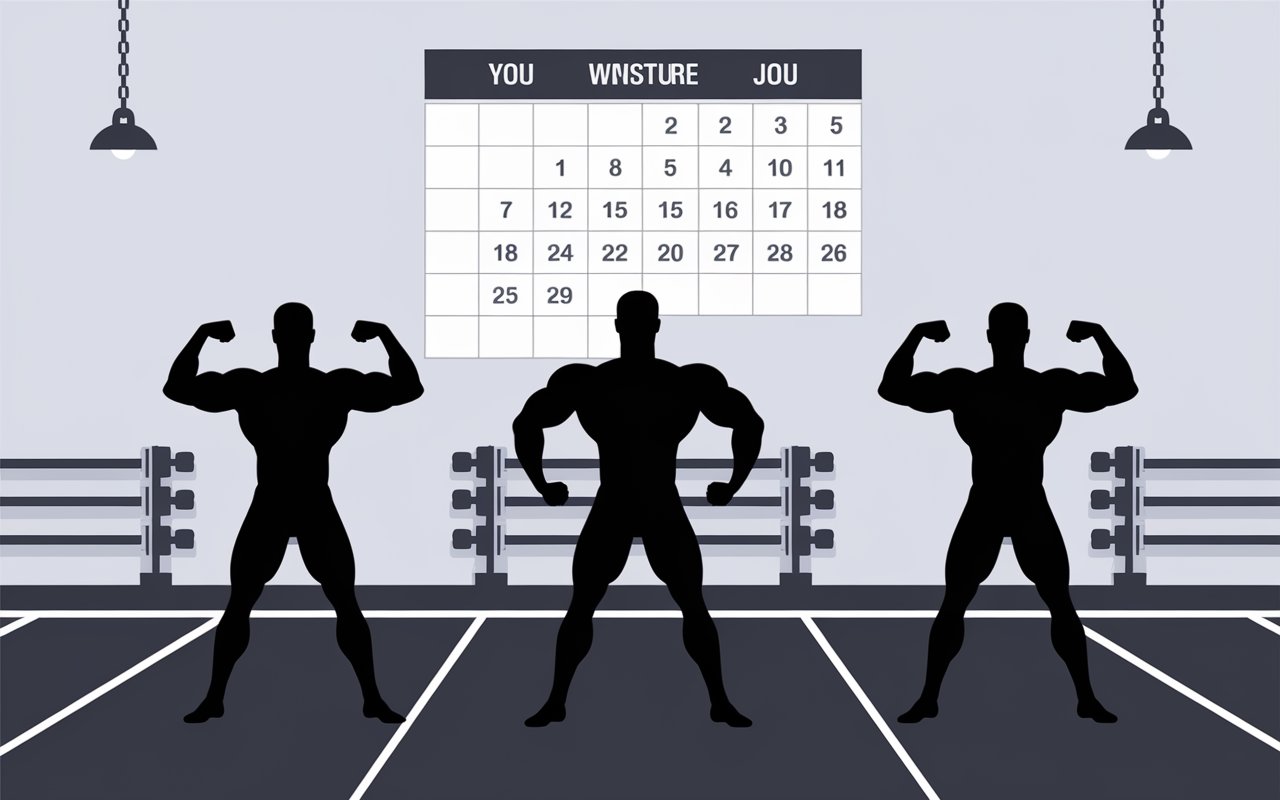 musculation tous les jours calendrier silhouettes
