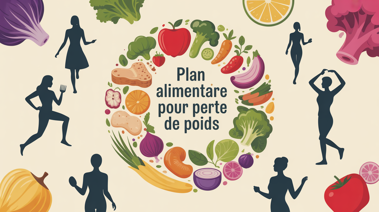 Plan alimentaire pour perte de poids assiette equilibree silhouettes