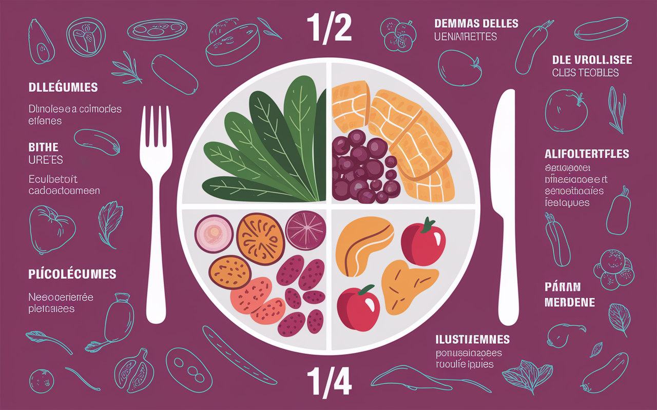 Plan alimentaire pour perte de poids repartition aliments assiette
