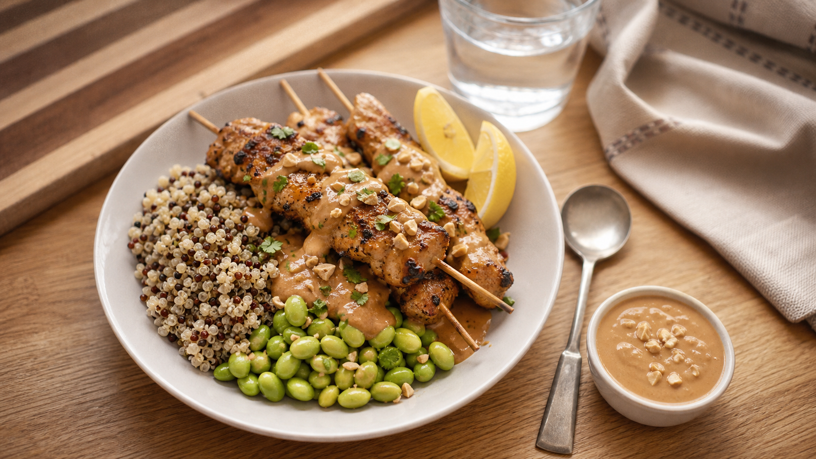 Recette riche en proteine musculation : bowl poulet quinoa