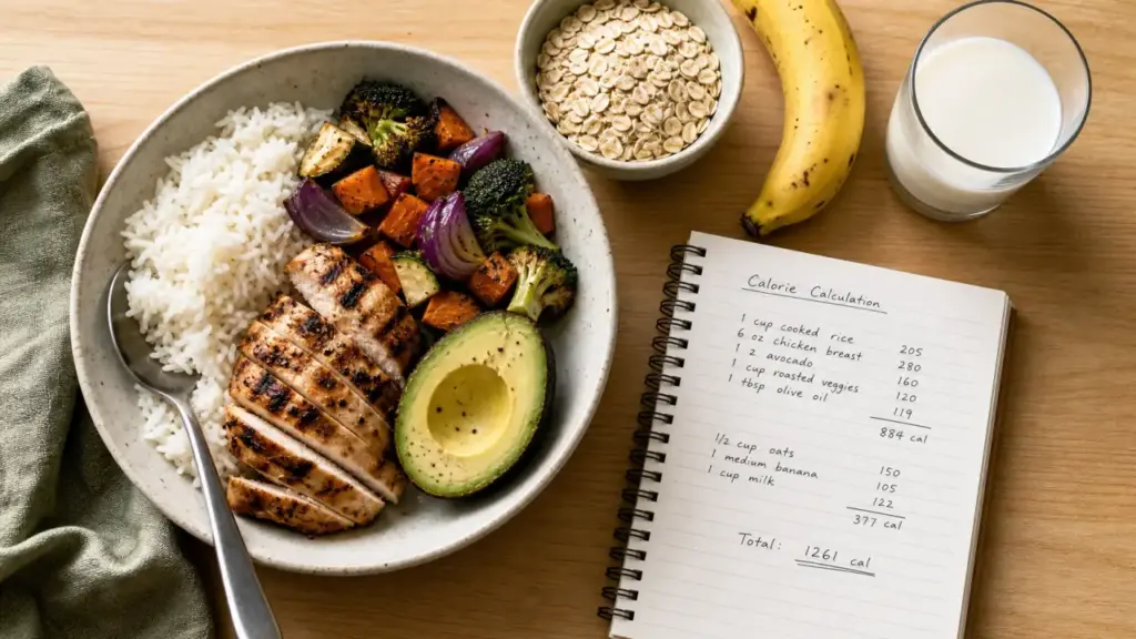 Manger prise de masse : surplus 300-500 kcal pour gagner du muscle