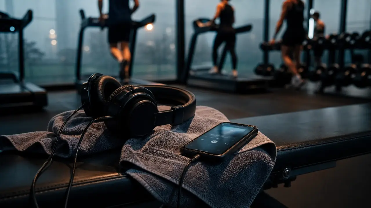 Musique de salle de sport : casque audio en salle de sport