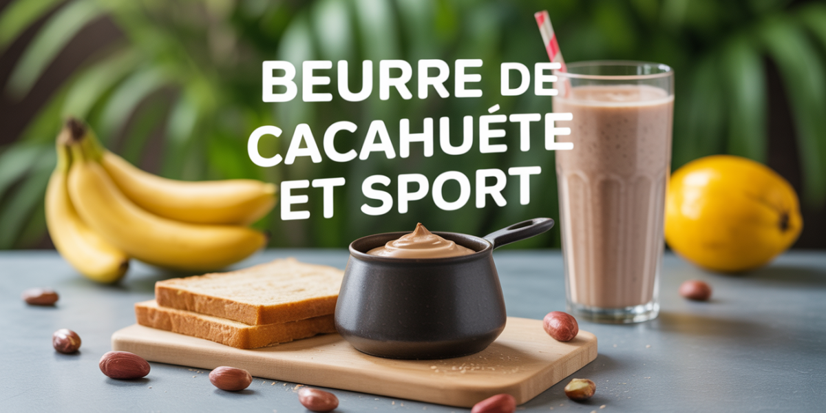 beurre de cacahuete avec tartine smoothie et haltères
