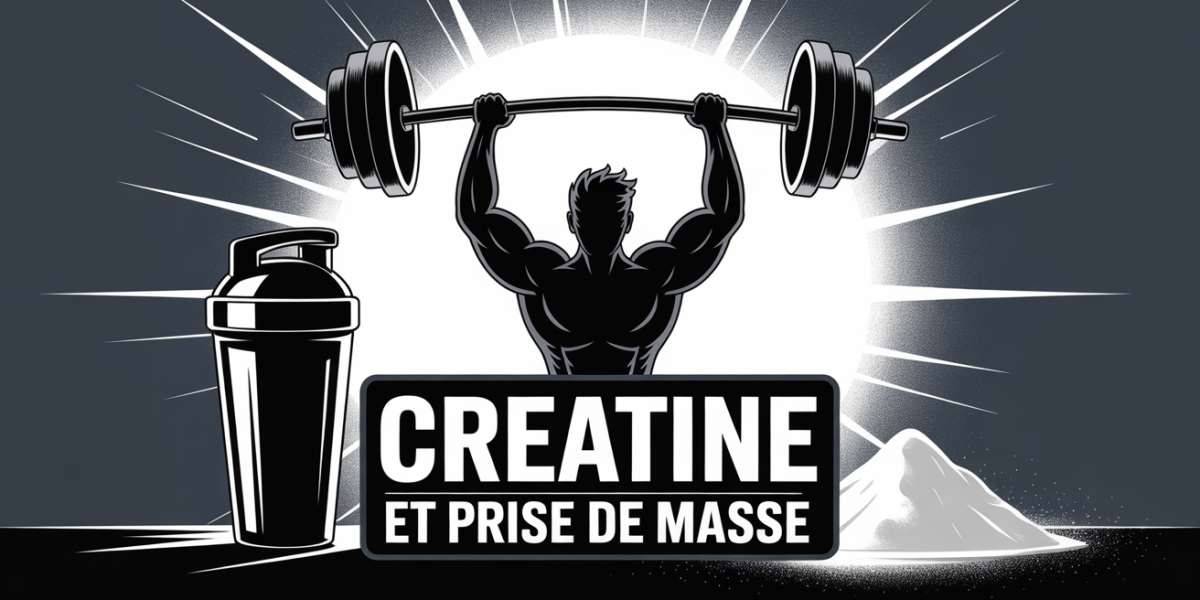 creatine prise de masse image d'une silhouette musclée nourrie au shaker