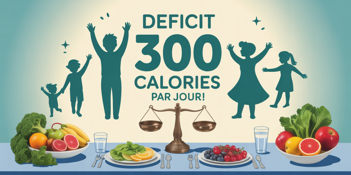 Deficit 300 calories par jour autour d'une table saine et balance famille