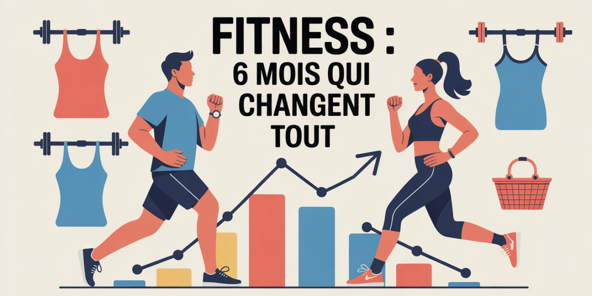 silhouette homme femme sur graphique progression fitness 6 mois
