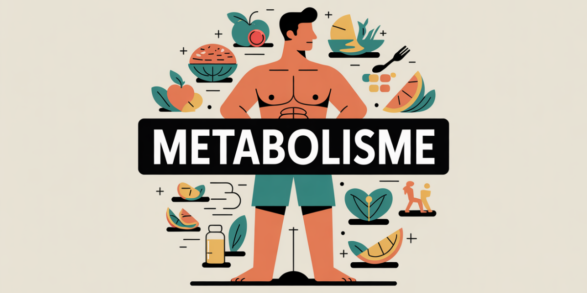 illustration metabolisme homme engrenages alimentation activite