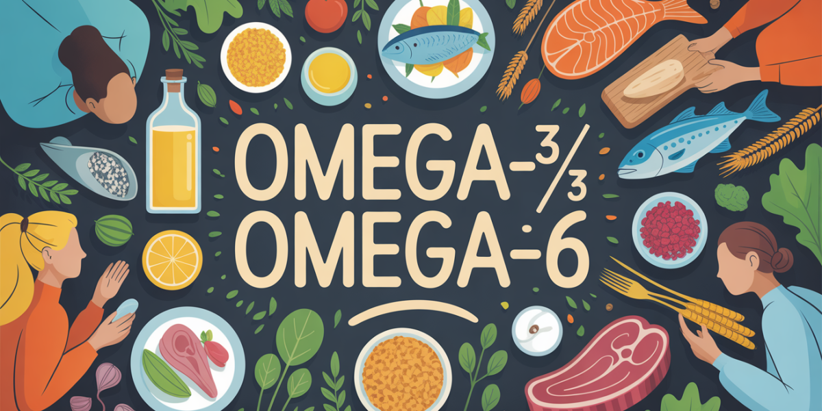 Illustration aliments omega-3 omega-6 sur une table familiale