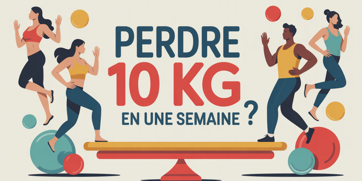 Illustration balance et silhouettes perte de poids rapide