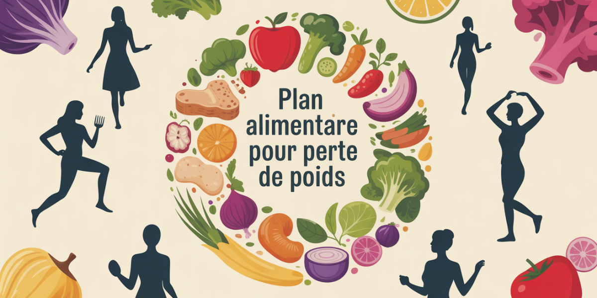 Plan alimentaire pour perte de poids assiette equilibree silhouettes