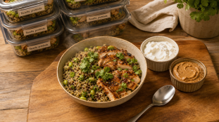 Recette riche en proteine musculation : quinoa et poulet, skyr