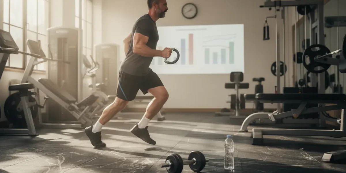 Homme en salle de sport routine metabolisme energie