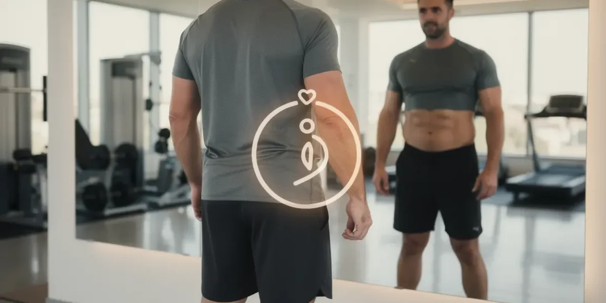 Homme sportif silhouette ventre plat salle